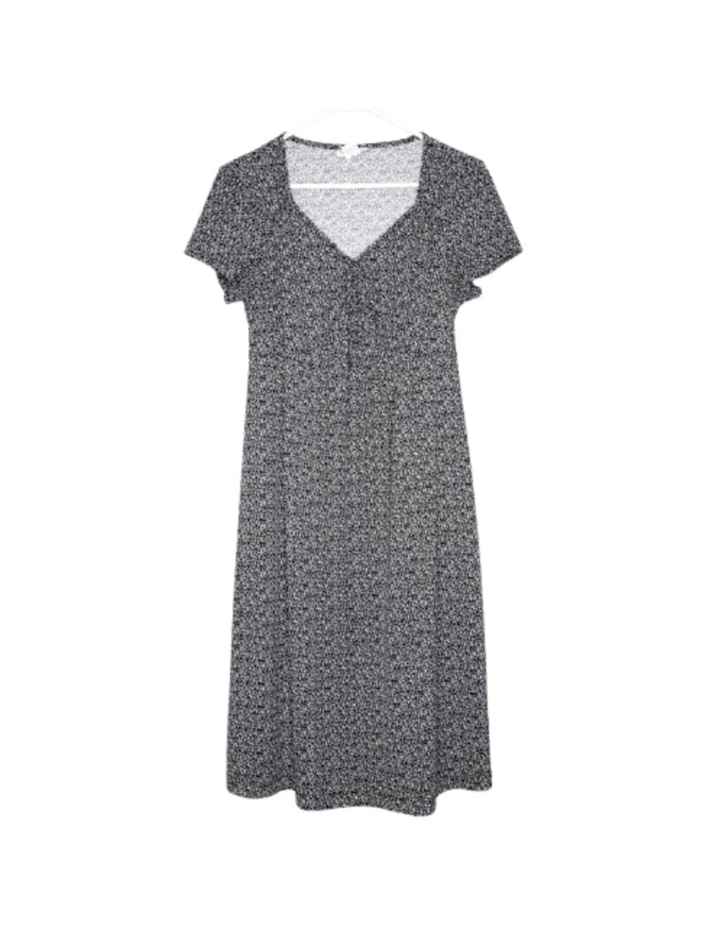 Motherhood Maternity Gray Floral Stretchy Knee-Length Dress - Maternity S